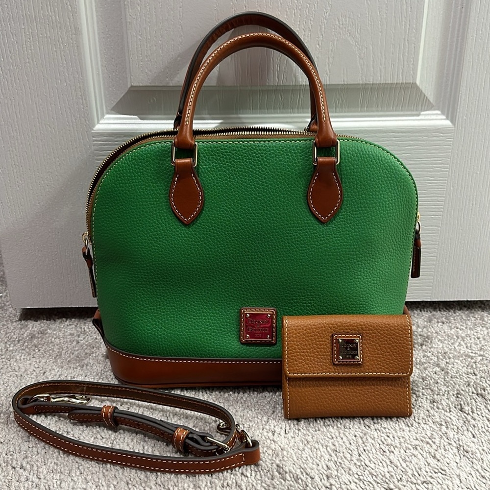 Dooney & Bourke pebble leather medium satchel with wallet - price for BOTH!